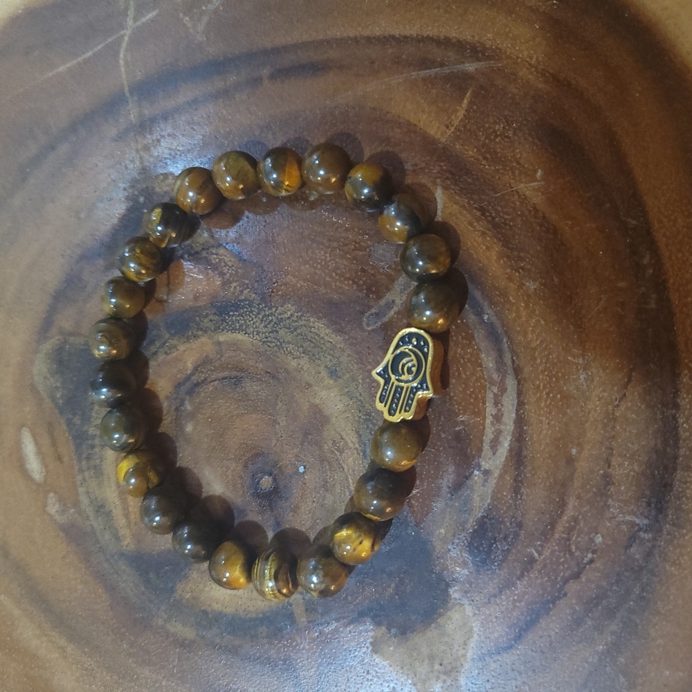 Hamsa Tigers eye bracelet